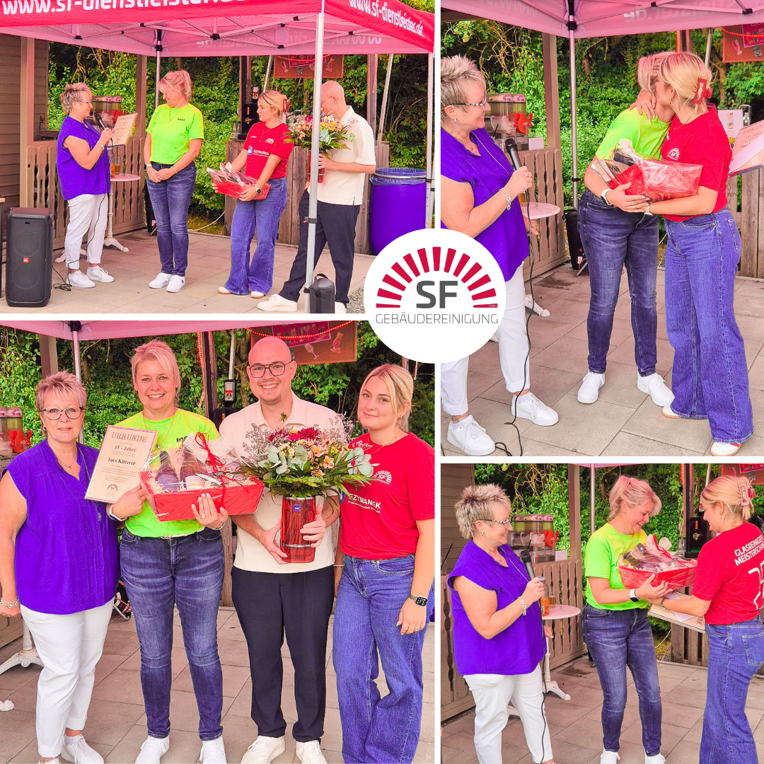 Ines Kitterer feiert Ihr 15-jähriges Jubiläum bei der SF Gebäudereinigung in Hof  – Dank für langjährige Treue